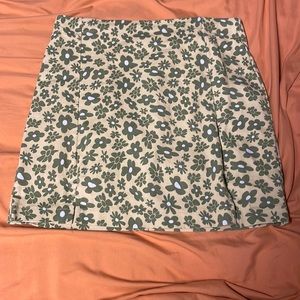 Green flowered skirt